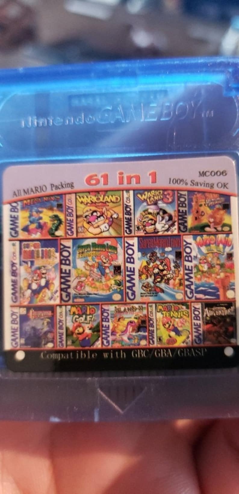 61 en 1 pedazo de la lengua inglesa 16 del color de Gameboy del cartucho del juego de Nintendo imagen 7
