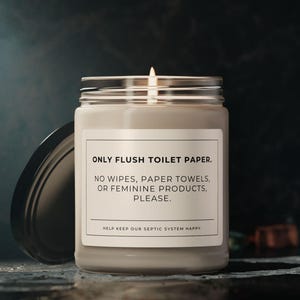 Airbnb Bathroom Sign, Guest Toilet Reminder Candle, Do Not Flush Sign, Toilet Sign Airbnb, Vacation Rental Bathroom Sign, Septic System