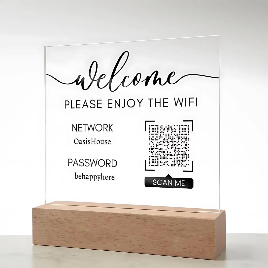 Personalized Wifi Acrylic Plaque With Network Name, Password and ...