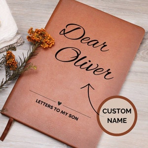 Letters to My Son Personalized Leather Journal, Dear Son Journal, Memory Keepsake Journal, Memory Book Dear Son Journal