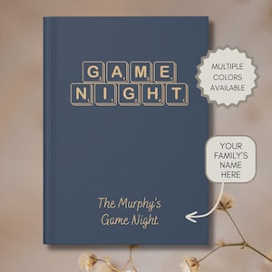 Family Game Night Score Book, Personalized Game Gifts, Score Keeping Record Book, Fun Notebook for Parties Games, Gift for Board Game Lover