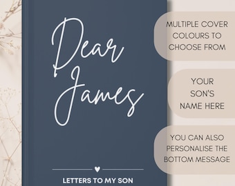 Letters to My Son Personalized Journal, Dear Son Journal, Family Memory Keepsake Journal, Shower Gift for New Mom & Dad Child Memory Book