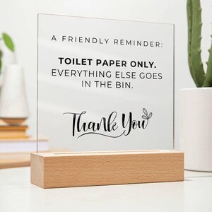 Sensitive Septic Sign - Only Flush Toilet Paper, Guest Reminder Plaque, Toilet Sign, Septik Tank, Airbnb Signs, Bathroom Signs for Business