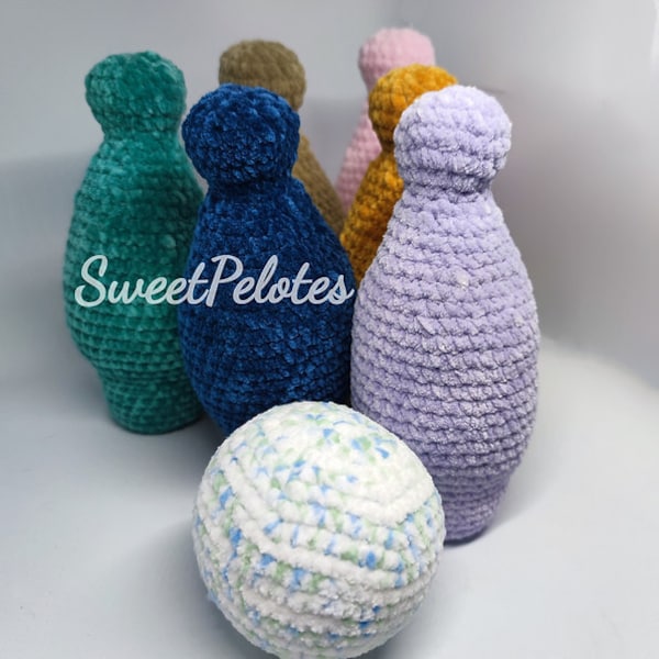 Jeu de Quilles - Bowling - Jonglage Crochet 100% Douceur Ludique Musical Idéal Cadeau Enfant - Fait Main - Fabrication Française