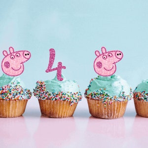 Peppa Pig Cupcake Toppers imprimibles: selecciones de cupcake, pegatinas -   España