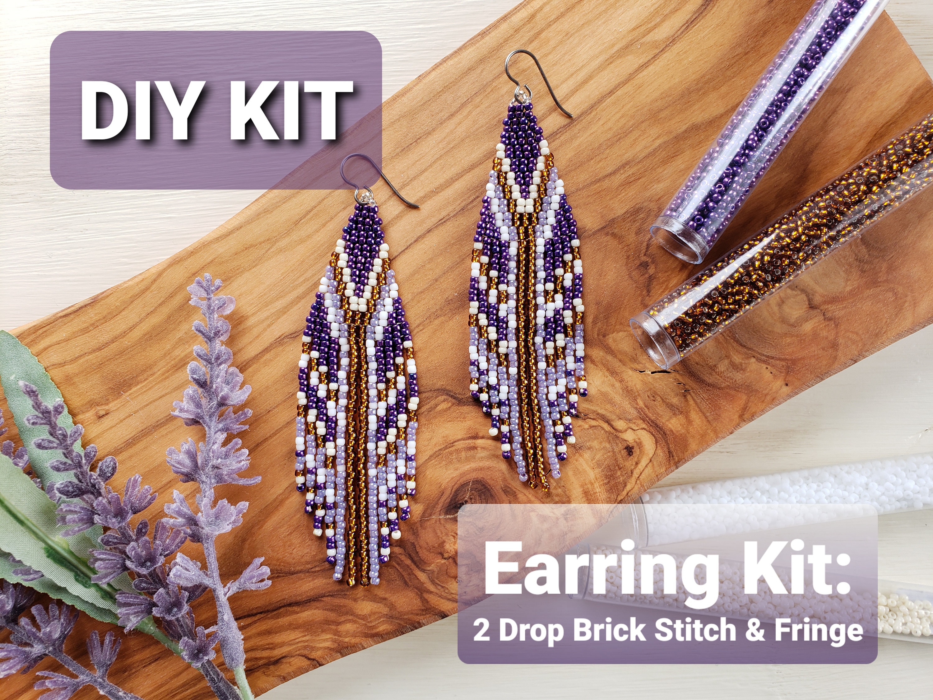 Brick Stitch Beaded Fringe Earring Kit DIY Long Dangling - Etsy