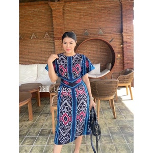 Nana Dress Tenun Ikitenun, Batik Dress, Batik, Boho Dress, Bohemian Dress,  Ethnic Dress, Woven Dress