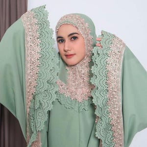 Kejora Ruffles Laser Cut Mukena Style with our Adult Prayer Ensemble, Women Prayer Set, Prayer Dress, Mukena, Prayer Set, Prayer clothes