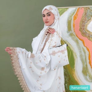 Elegance Jasmine Series Prayer Set Mukena, Women Prayer Set, Prayer Dress, Mukena, Prayer Set, Prayer clothes