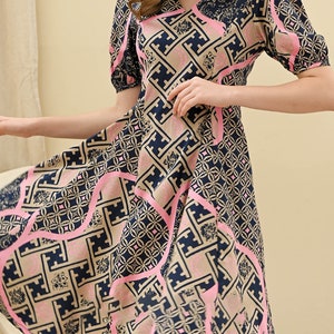 Traditional Indonesian Elegance Nuansa Batik Dress, Batik Dress, Batik, Boho Dress, Bohemian Dress,  Ethnic Dress