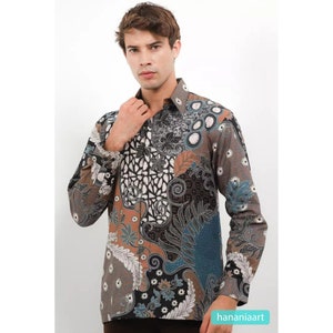 Krisna Batik Marvin Elegance in Long-Sleeved Cotton Shirts, Men Batik, Men Batik Shirt, Men Shirt
