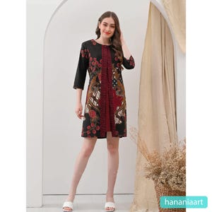 Chic Batik Midi Dress – Soft Stretch Cotton Material, Ethnic Dress, Batik Dress, Midi Dress, Ethnic Dress