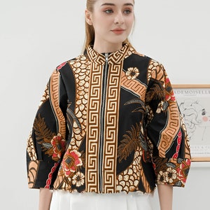 Stylish Cotton Batik Jacket Blouse Nuansa Batik, Women Blouse, Readymade Blouse, Batik Blouse, Designer Blouse, Blouse For Women