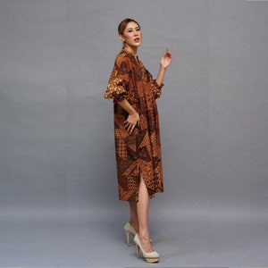 Dwinata Etnisk Batik Midiklänning Dam Vardagskläder Traditionella Batikkläder