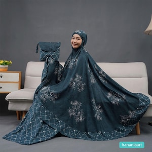 Nagita Rayon Kvinnors Böneklänningsset Blommönster Mukena