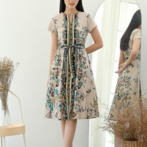 Elegance Dress Nuansa Batik Midi Dress, Batik Dress, Batik, Boho Dress, Bohemian Dress,  Ethnic Dress