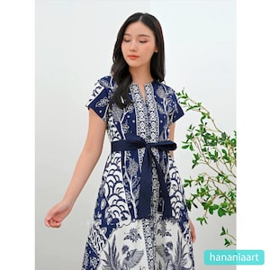 Batik Cotton Midi Dress – Modern Ethnic Style, Batik Dress, Women Dress, Ethnic Dress, Midi Dress