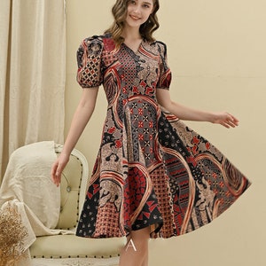 Elegant Nuansa Batik Dress, Batik Dress, Batik, Boho Dress, Bohemian Dress,  Ethnic Dress