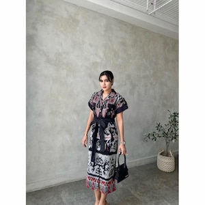 Stella Dress Tenun Ikitenun, Batik Dress, Batik, Boho Dress, Bohemian Dress,  Ethnic Dress, Woven dress