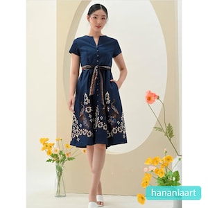 Nuansa Batik Midi Dress Traditional Indonesian Batik Beauty, Batik Dress, Batik, Boho Dress, Bohemian Dress, Ethnic Dress, Midi Dress