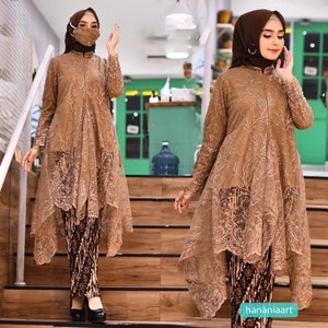 Timeless Elegance The Enchanting Collection of Mauri Set Modern Kebaya Azalea Tunic and Rasaqi Kebaya, Kebaya Batik, Kebaya Dress