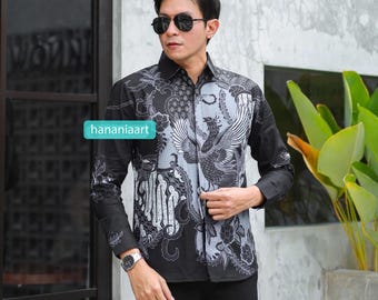 Sendang Renjana Camisa Batik de manga larga para hombre, Batik de hombre, Camisa Batik de hombre, Camisa de hombre, Batik de hombre, Batik de manga larga