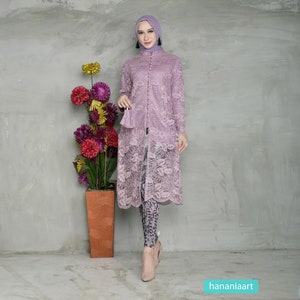 Anmutige Eleganz Rasaqi Brokat Tunik Kebaya Kollektion für Graduierung und Feiern, Kebaya Batik, Kebaya Kleid, Kebaya, Kebaya Modern