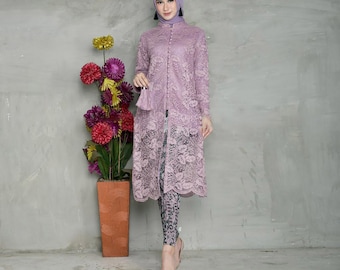 Pełen wdzięku elegancja Rasaqi brokatowy tunik Kebaya kolekcja na ukończenie szkoły i uroczystości, Kebaya Batik, sukienka Kebaya, Kebaya, Kebaya Modern