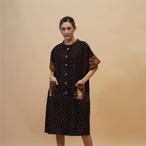 Batik Blouse Batik Oversize Younbie Women Shogo, Batik Dress, Boho Dress, Ethnic Dress, Midi Dress