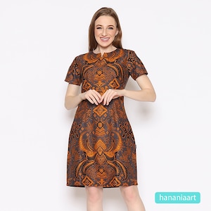 Elegance Redefined Hadinata Women Batik Dress Miyoko Max and Luxurious, Batik Dress, Boho Dress, Ethnic Dress, Midi Dress