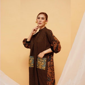 Truntum Batik Elegance Batik Dress, Batik Dress, Batik, Boho Dress, Bohemian Dress,  Ethnic Dress
