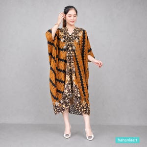 Dyury Kaftan Batik Sogan Paris Elegant Boho Etnisk klänning