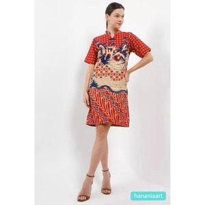 Divine Elegance Krisna Batik Adhisti Cotton Dress, Women Dress, Ethnic Dress, Batik Dress, Midi Dress, Batik for Woman, Dress batik