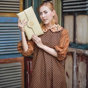Beautiful Women&#39;S Batik Dress Jumbo Series, Batik Dress, Boho Dress, Ethnic Dress, Midi Dress