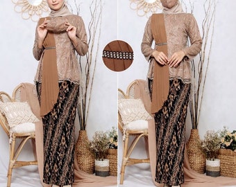 Radiant Elegance The Amalia Modern Kebaya Ensemble by Rasaqi Kebaya, Kebaya Batik, Kebaya Dress, Kebaya, Kebaya Modern