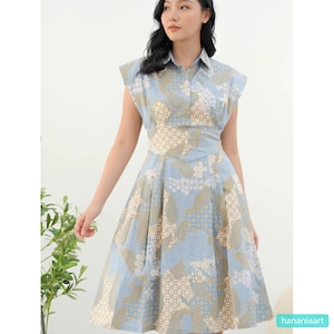 Belleza serena de Nuansa Batik Midi Attire en cómodo algodón, vestido batik, batik, vestido boho, vestido boho, vestido étnico, vestido midi
