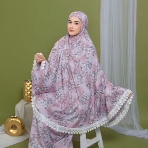 Sakura Zain Travelling Mukena Conjunto de oración para adultos, Conjunto de oración para mujeres, Vestido de oración, Mukena, Conjunto de oración, Ropa de oración, Vestido de oración para musulmanes