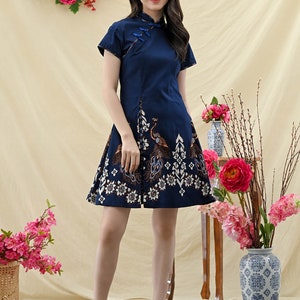 Cheongsam Batik Dress Nuansa Batik, Batik Dress, Batik, Boho Dress, Bohemian Dress,  Ethnic Dress