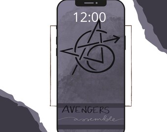 Minimalistic Simple Avengers Marvel Logo Phone Wallpaper And Etsy