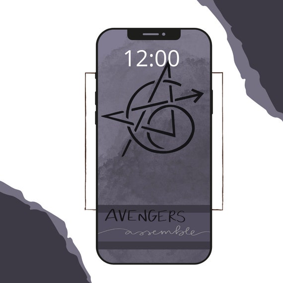 Minimalistic Simple Avengers Marvel Logo Phone Wallpaper And Etsy