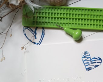 Brailleschrift Karte Liebe Freundschaft  Punktschrift  Blindenschrift