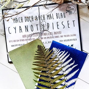 DIY-Set "M" Cyanotypie Solardruck Sonnendruck Bastelset Kunstset Zauberpapier