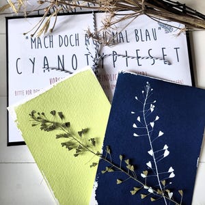 DIY-Set "L"  Cyanotypie Solardruck Sonnendruck Kreativset  Bastelset  Zauberpapier