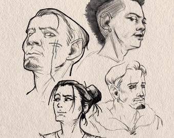 DnD-personageontwerp | Portret (schets) GEEN AI