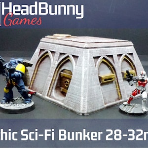 Bunker de ficção científica gótico 28-32mm SEM PINTURA - cenário de terreno de dispersão pós-apocalíptico de mesa ficção científica moderna