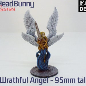 28mm 32mm Wrathful Angel UNPAINTED Fantasy Miniature DnD Heroic Miniature RPG Angel Miniature