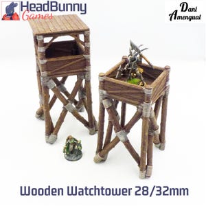 UNPAINTED Wooden Watchtower 28mm/32mm Scatter Terrain Bolt Action Kings of War Fantasy WW2