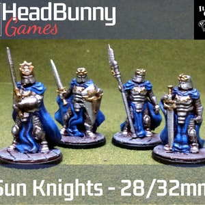 Heroic Sun Knight Miniatures x4 -  28mm 32mm DnD Miniatures UNPAINTED - Fantasy, Historical, Tabletop games