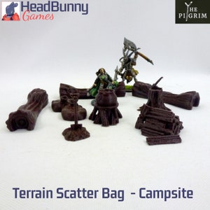 Terrain Scatter Bag - Woodland Campsite - 28mm 32mm scatter terrain historic fantasy miniatures