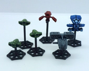OMÅLADE Blandade Grav Drönare Set x6 - 28 mm 32 mm Sci-Fi Miniatyrer
